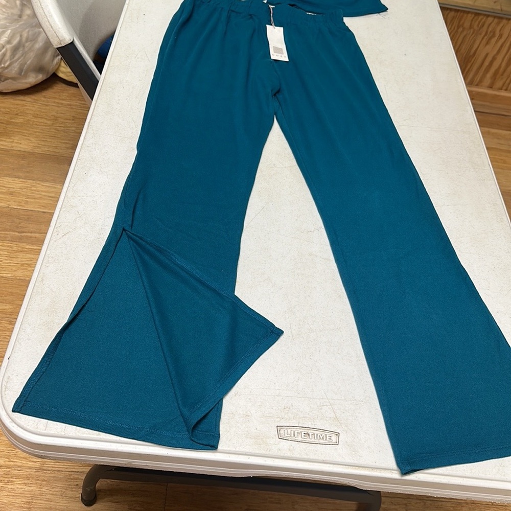 Turquoise pants only!